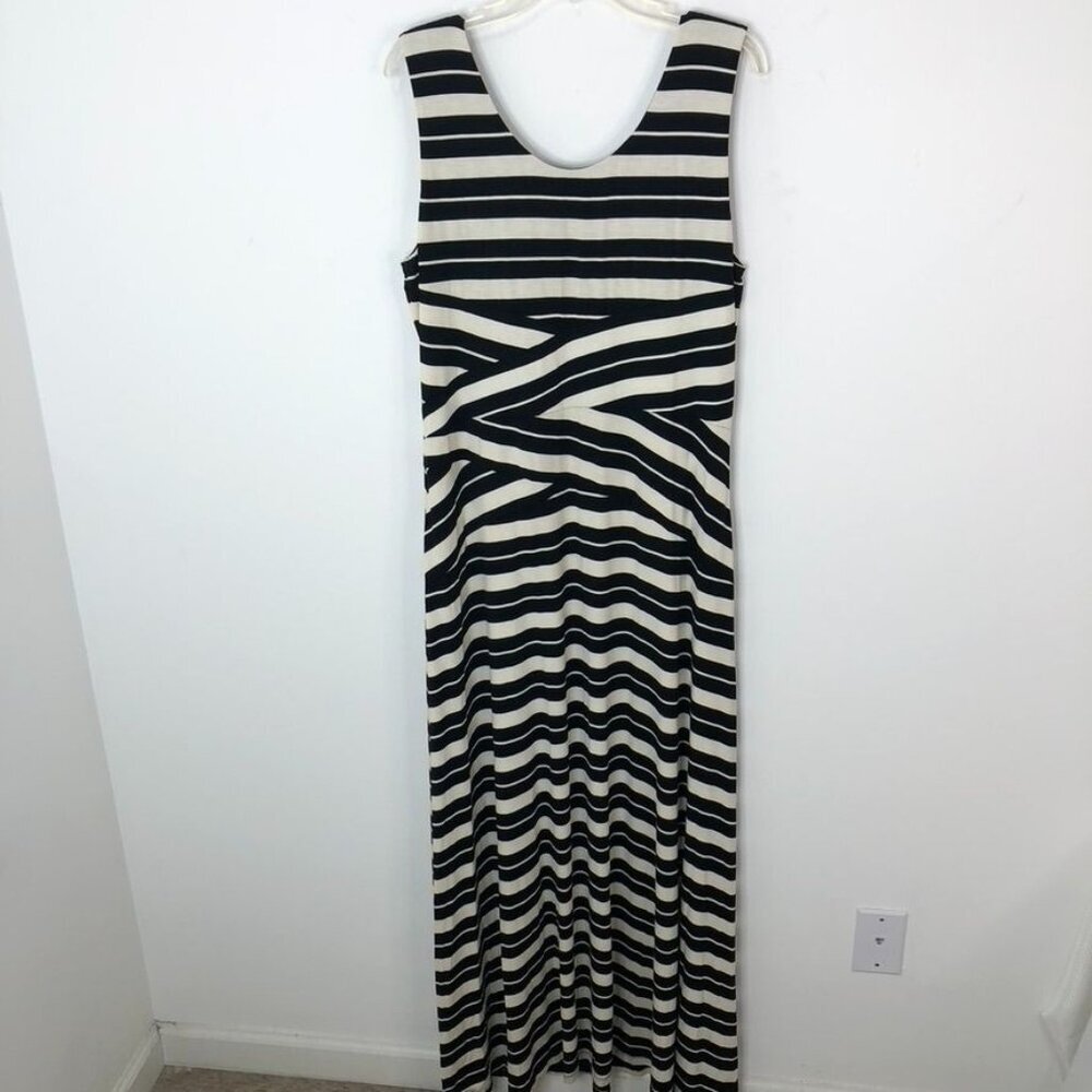 Calvin Klein Womens Maxi Sheath Dress Black & White Striped Size XL - Picture 7 of 13